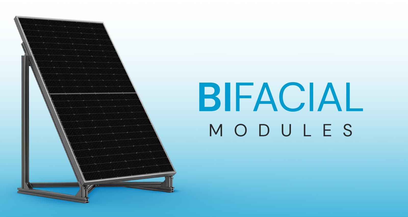 Bifacial solar panel close-up